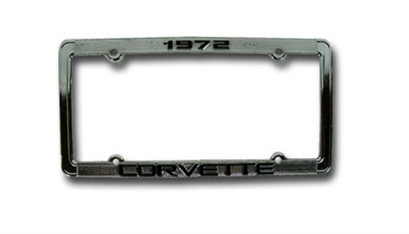 License Plate Frame. Corvette Chrome 72