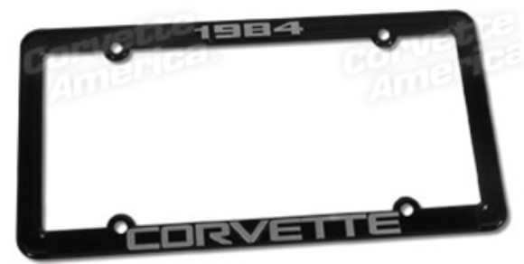 License Plate Frame. Corvette Black 84