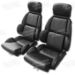 Mounted Driver Leather Seat Covers. Black Standard 89-92