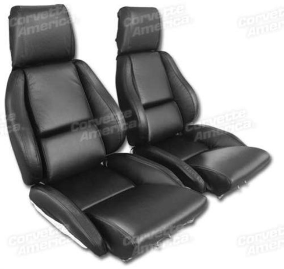 Mounted Driver Leather Seat Covers. Black Standard Not Perfed 84-88