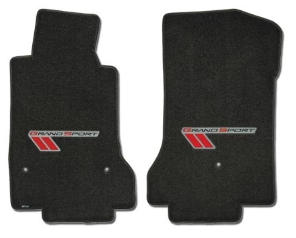 Grand Sport Floor Mats Ebony W/Red-Black On Silver 10-13