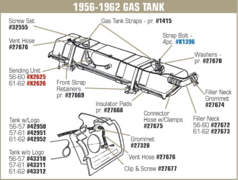 Gas Tank Straps. 68-74  Shop Tanks and Related at Northern Corvette