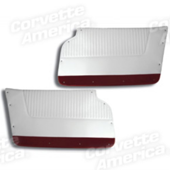 Door Panels. Leather Silver With Black Carpet - Conv- With Trim 64