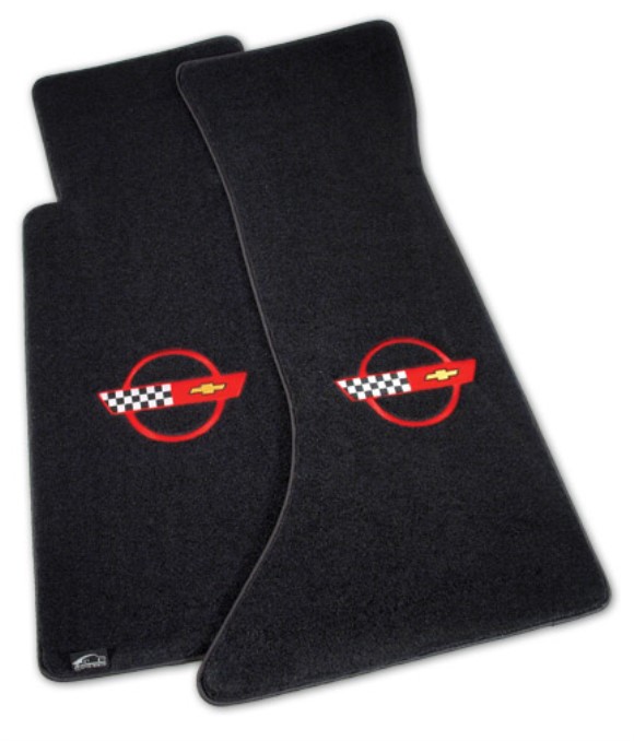 Mats. Velourtex Black W/C4 Red 84-90