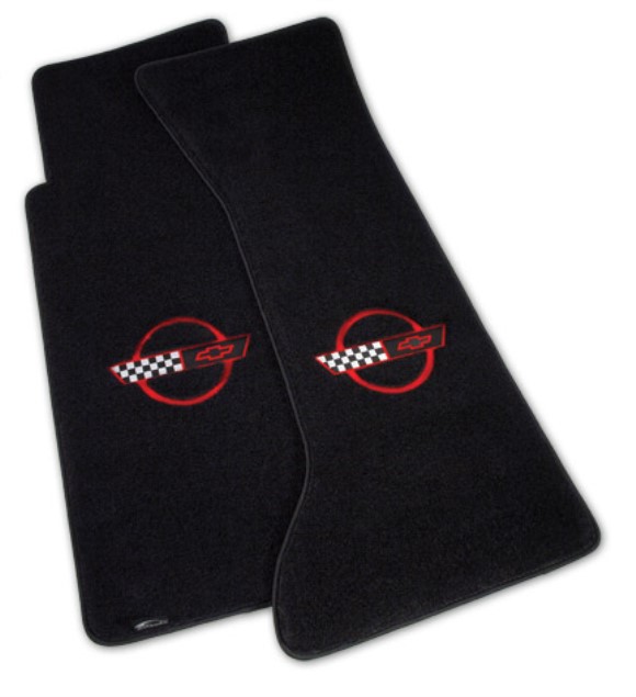 Mats. Velourtex Black W/C4 Red 91-94