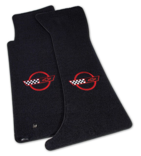 Mats. Velourtex Black W/C4 Red 95-96