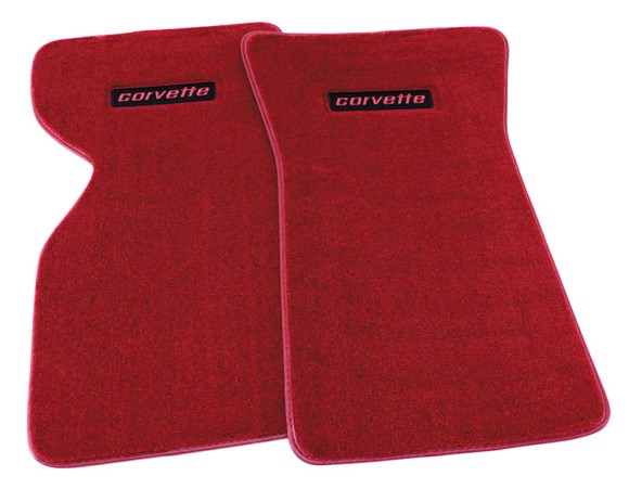 MATS. RED ESSEX PILE W/CORV LOGO