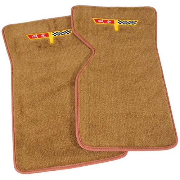 MATS. TAN ESSEX PILE W/CRSFLG LOGO