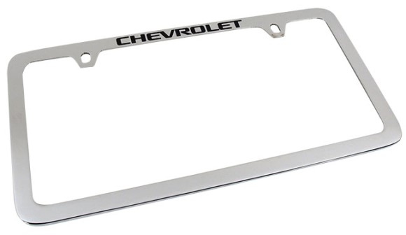 LICENSE PLATE FRAME. CHRM W/CHV LOG