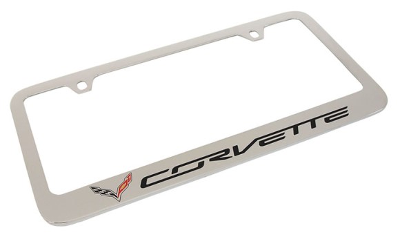 LICENSE PLATE FRAME. CHRM W/C7 LOGO