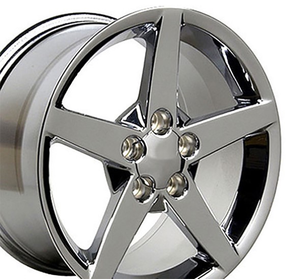 WHEEL. C6 REPLICA CHROME 17X8.5