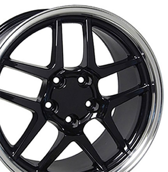 WHEEL. C5 Z06 BLACK MCH LIP 18X10.5