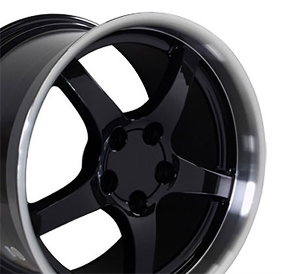 WHEEL. C5 DP DSH BLK MACH 18X10.5