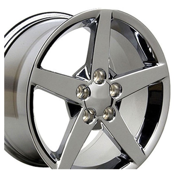 WHEEL SET. C6 5 SPOKE CHROME REPLC