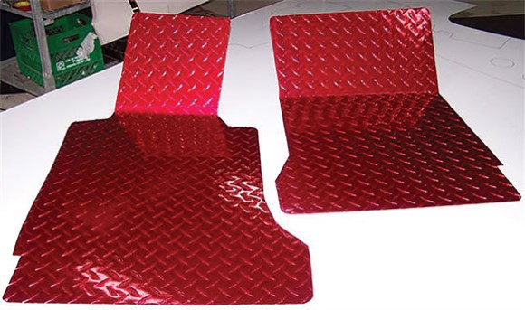 FLOOR MATS. DIAMOND PLATE. RED