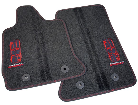 FRONT MATS. GS BLK W/RED STITCHNG