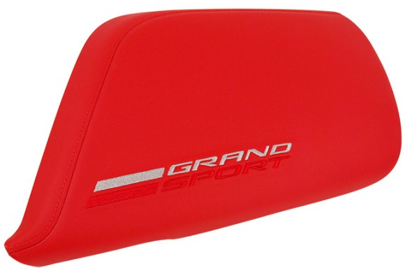 CONSOLE LID. LTHR W/GS LOGO RED