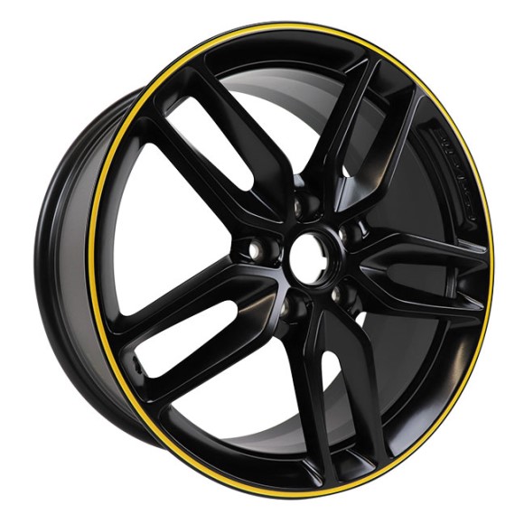 WHEEL. 19- SATIN BLK W/YEL FRONT